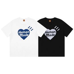 Men's T-Shirts Summer Men's T-shirts Human Made Joint Love Printed Bamboo Cotton Crewneck Loose Short Sleeve Couple T-shirt 230625