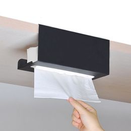 Bathroom Shelves Under Cabinet Paper Towel Holder Iron Tissue Box Storage Rack Kitchen Hanging Case 230625