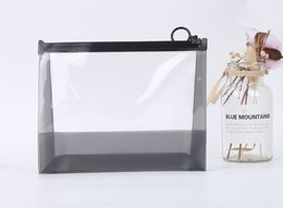 10pcs Cosmetic Bags EVA Black Patchwork Transparent Waterprof Protable Travel Wash Storage Bag