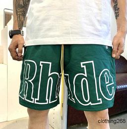 RH Designer men limited rhude shorts summer swim short knee length hip hop high street sports training pants mens elastic waist Mesh Sweatpants