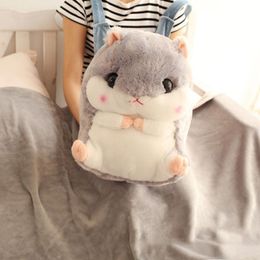 Stuffed Plush Animals Cute Hamster Pillow Blanket Plush Toy Small Mouse Doll Cushion Blanket Summer Cool Air Conditioning Blanket Soft Plush Covering 230626