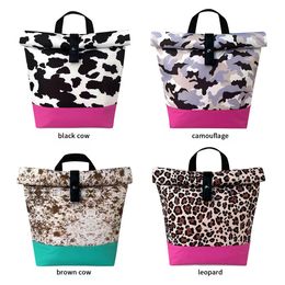 ice packs isothermic bags dry storage portable foldable waterproof refrigerated bag outdoor insulation bag picnic bag leopard pattern cow pattern printed