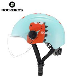 Cycling Helmets ROCKBROS Children Helmet Boys and Girls MTB Road Bicyc Helmet Motorcyc Ectric Bike Half Helmet Kids Cycling Equipment HKD230626