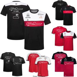 2022-2023 F1 Romeo Team T-shirt Formula 1 Driver Racing Suit T-shirt Short-sleeved Summer Men's Sports Quick Dry Jersey Plus Size Custom