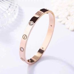 Designer charm Titanium Steel Rose Gold 18k Bracelet Colourless Classic Couple Valentine's Day Gift Oval