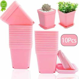 10PC Colourful Multi Square Nursery Flower Pot Plastic Nursery Pot Plant Seeds Nursery Box Transplant Flower Tray For Home Garden