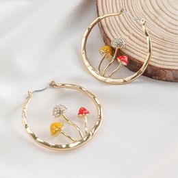Makersland Unique Earring For Women Cute Mushroom Hoops Gold Colour Sweet Butterfy Bee Earrings Trendy Designer Jewellery Luxury