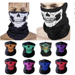 Skull Skeleton Mask Halloween Scarf Outdoor Bicycle Multi Function Neck Warmer Ghost Half Face Cosplay Chic Motorcycle Scraf GC2196