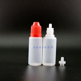 15ML 100PCS/LOT High Quality LDPE Plastic Dropper Bottles With Child Proof safe Caps & Tips Safe Vapor Squeezable bottle short nipple Ngtxw