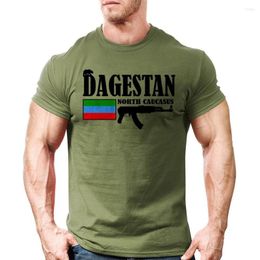 Men's T Shirts Russian North Caucasus Dagestan Fighter Men's Shirt Short Sleeve Crewneck Cotton T-shirt For Men 2023 Trend Fashion Tops