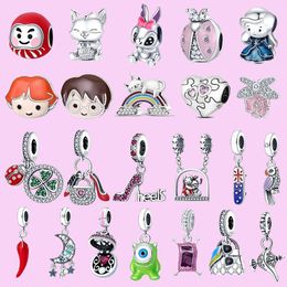 925 sterling silver charms for jewelry making for pandora beads Pendant Duck Rabbit Mushroom Turtle Charm