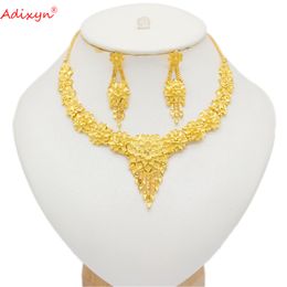 ウェディングジュエリーセットAdixyn 5 Desigh Ethnic Tassel Jewelry Earringsnecklace Gold Color African India Dubai For Box N10143 230626用