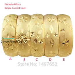 Charm Bracelets est Big Wide Ethiopian Bangle Gold Colour Bangles Bracelets Dubai African Men Women Jewellery 230626
