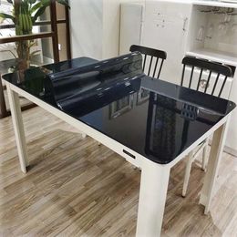 Table Cloth Black Glass Soft Tablecloth Transparent Waterproof Kitchen Cover Oil proof PVC Coffee For Living Room 230626