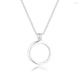 Chains Medium Floating Locket Pendant Necklace Genuine 925 Sterling Silver Chain Necklaces For Women Jewelry Making Colar Collier