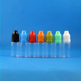 100 Sets/Lot 10ml PET Plastic Dropper Bottles Child Proof Long Thin Tip e Liquid Vapor Vapt Juice Oil 10 ml Qmjsm