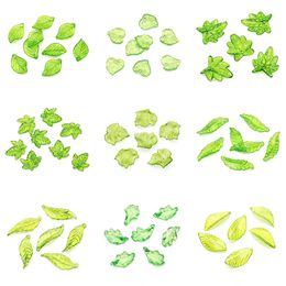 30pcs/lot Mixed Green Leaves Plastic Pendants Various Spacer Charms Beads For Jewelry Making Diy Necklace Bracelet Earring