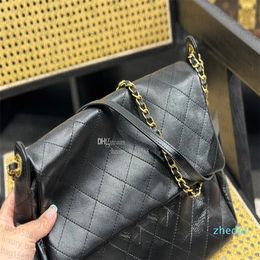 2023-Designer Chain Bag Retro Women's Shoulder Bag Classic Flap Bag Cowhide Diamond Pattern Metal Letter Buckle