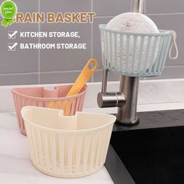 New Plastic Kitchen Sink Basket Punch-free Hanging Drain Rack Faucet Holder Kitchen Brush Sponge Soap Storage Holder Drainage Shelf