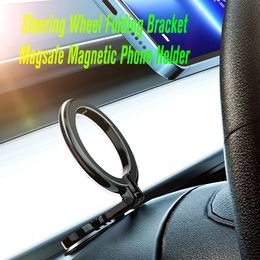 Dashboard Magnetic Phone Holder Ring for Car MagSafe Mount for iPhone 14 13 12 Pro Max Mini Magnet Case Folding Bracket Car