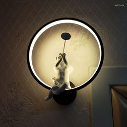 Wall Lamps 2023 Nordic Modern Sconce Lights Lighting Fixtures Romantic Led Lamp Round For Kids Home Decoration AC220V Black/White