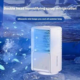 1pc Spray Refrigeration Mini Air-conditioning Fan Rechargeable Home Dormitory Office Cooling Tool Mute Cooling Fan
