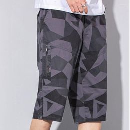 Men's Pants Men's Casual Summer Camouflage Pocket Elastic Waist Fifth Loose Beach Shorts Male Sports Workout Bottoms Clothing6X