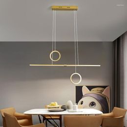 Chandeliers Minimalism Pendant LED Chandelier For Dining Room Kitchen Bar AC85-265V Aluminum Hanginglamp Modern Light Fixtures