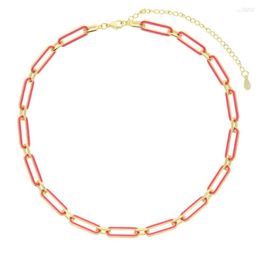Chains Punk Cuban Enamel Colors Choker Necklaces For Women Thick Chain Necklace 2023 Trendy Fashion Party Jewelry