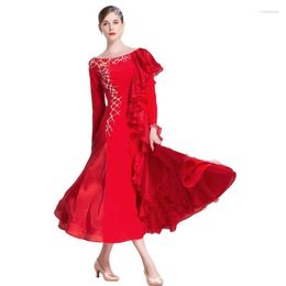 Stage Wear M-18225 Sexy Ballroom Dance Practise Dress For Woman Long Sleeves Latin Sale