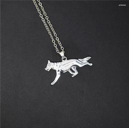 Pendant Necklaces Elfin Trendy German Shepherd Gold Color Silver Dog Jewellery Animal Women Men