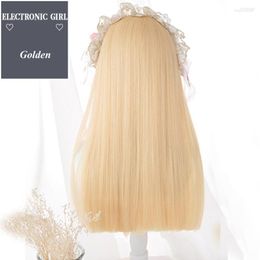 Synthetic Wigs HOUYAN Golden Wig With Bangs Long Wave Hair Custom Party Cosplay Lolita For Black/White Women Heat Resistant