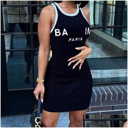 Grundlegende Freizeitkleider Luxus-Esigner-Kleid Mode Briefdruck Slim Quick Dry Minirock Amerikanische Damenbekleidung Drop Delivery App Dhxvl