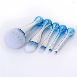 Makeup Brushes 5pcs Blue Silver Lollipops Shape Brush Set Soft Multi-purpose Fluffy Tools Cosmetic Supplies