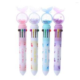 Cartoon Office Supplies Sequins Butterfly Elementary School Stationery Ballpoint Pen 10 Colour Rollerball