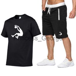 Men's Tracksuits Summer Man Sportkleding Shorts Tshirt and Shorts pure cotton Tshirt Wear Mannen Basketball Trainingspak Men's sports suit x0627