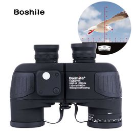 Telescope Binoculars Boshi 10X50 With Compass Waterproof HD Binoculars Outdoor Tourism Navigation Tescope Three Colors Bioculars For Hunting HKD230627
