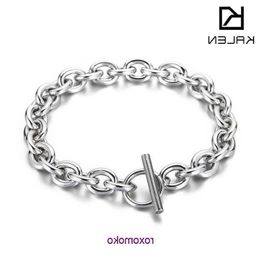 Clic H bracelet For sale Stainless steel OT buckle O shaped chain with polished edge trendy and Personalised corner female Jewellery With Gift Box 8E4L