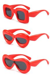 3pcs Trendy Cat eye + Square Inflated Sunglasses for Women Sexy lip sunglasses Thick Frame One Pieces of Glasses for Festival Party