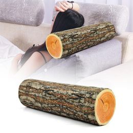 Stuffed Plush Animals Cute Round Woods Grain Soft Plush Chair Seat Cushion Pillow Fashion Stump Shaped Decorative Pillows Home Car Decor 230626