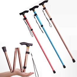 4-section Folding Ultralight Adjustable Walking Sticks Telescopic Trekking Hiking Poles Walking Canes with Rubber Tips