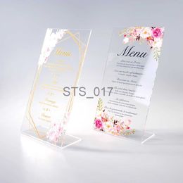 Hangers Racks Customize Gift Wedding Menu Clear Acrylic Invitation New Fiesta 10pcs Thank You for Supporting My Small gold frame Birthday x0710