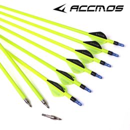 Bow Arrow 28/30inches Archery Spine 500 Mixed Carbon Arrow with Black/Red/White/ Yellow 3 Color for Recurve/Compound Bows Archery HuntingHKD230626
