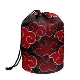 Cosmetic Bags Coloranimal 3D Chinese Red Cloud Girls All-Match Bag Large Capacity Drawstring Bucket Storage Wedding Bridal Gifts