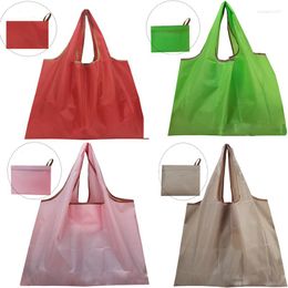 Shopping Bags DHL100pcs Women Nylon Plain Large Capacity Protable Foldable