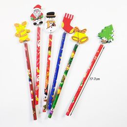 Pencils 60 Pcs/lot Merry Christmas Shape Wooden Pencils Gift for Children Santa Claus Cartoon Wood Office Stationery School