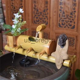 Decorative Objects Figurines Bamboo Aquarium Water Recycling Feng Shui Ornament Water Fountain Living Room Waterscape Home Office Decor Crafts Wedding Gifts