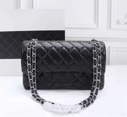 Top Designe custom luxury brand handbag channel Women's bag 2023 leather gold chain crossbody 2.55cm black and white pink cattle clip sheepskin shoulderhHH