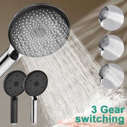 Bathroom Shower Heads Large Panel Shower Head High Pressure Modes Adjustable Water-Saving Handheld Rainfall Massage Showerhead Bathroom Spray Nozzle R230627