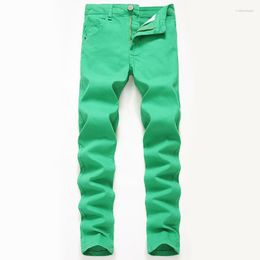 Men's Jeans Men's 2023 Denim Men's High Stretch Casual Trousers Green Large Size Multicolor Cotton